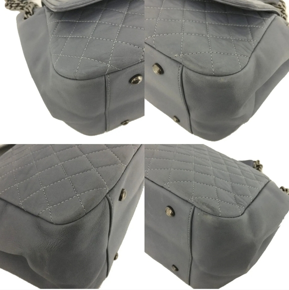 CHANEL Boy Gray Quilted Matelasse CC Logo Lambskin Chain Shoulder Bag - Picture 7 of 11